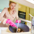 8 Patelai Pieces Wooden Kitchen Dish Brush Include Bamboo Scrub Cleaning Brush and Replacement Heads Dish Scrubber