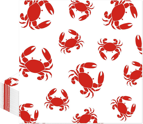 Crab Boil Party Supplies - 50 Pcs Crab Theme Seafood Boil Napkins