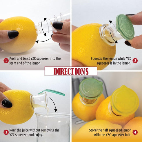 YZC Lemon Squeezer – 2-Pack BPA-Free Plastic Lime Juicer with Lid for Cocktails and Drinks