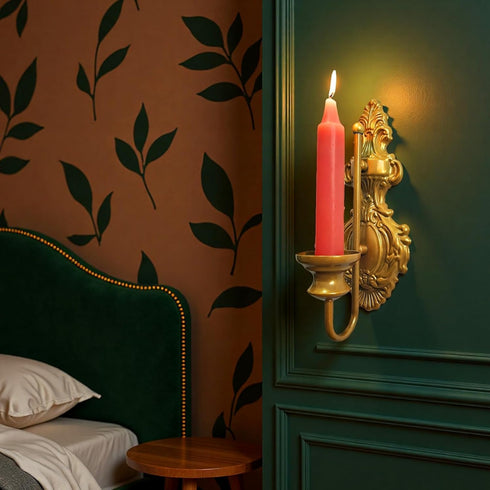 2 Pack Wall Sconce Candle Holder, Metal Wall Mounted Candle Sconces, Iron Pillar Candle Sconce for Room, Hallway