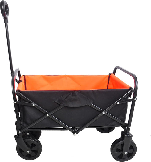 HJRTFLXC Folding cart That Does not Need to be Assembled Station Wagon, Grocery cart (Orange+Black Mini)