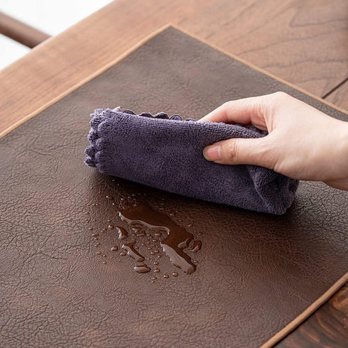 1331.5 Inch Waterproof PU Leather Table Runner, Vintage Coffee/Tea Mats, Heat Resistant & Wipe Clean, Bedside
