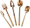Modern Flatware Luxury Stainless Steel Utensil Set, Elegant 5pcs Cutlery for Dinnerware, Dishwasher Safe (Rose Gold)