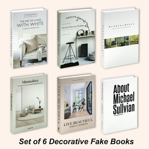HMMSTR 6 PCS DIY Faux Books for Decoration, Designer Luxury Modern Fake Decorative Books for Shelves Living Room
