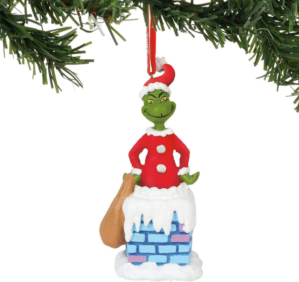 Department 56 Grinch into The Chimney Musical - 4.5" Hanging Ornament - Multicolor