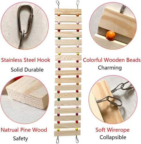 Vehomy Chicken Coop Toy - Natural Wood Chicken Ladder, Swing, Perch for Hens, Poultry, Rooster, Chicks