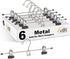 6 Quality Heavy Duty Pants Hangers, Extra Wide Adjustable Clips, Multi Stackable Add on Hangers, Chrome