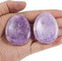 Fekuar Natural Purple Strengite Crystal Thumb Worry Stone, Hand Carved Healing Crystal Teardrop Pocket Stones for