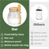 2Pcs Sugar Container with Bamboo Lid, 15oz Glass Jar for Coffee Bar Accessories, Refillable Design