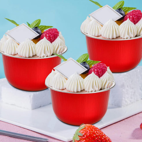 Hacaroa 100 Pcs 6 Oz Aluminum Foil Baking Cups with Dome Lids, Disposable Cupcake Liners