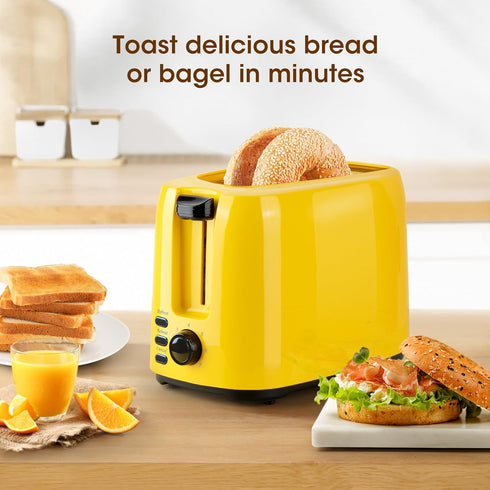 iSiLER 2 Slice Toaster, 1.3 Inch Wide Slot with 7 Shade Settings, Compact Bread Toaster with Removable Crumb Tray