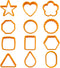 XIPEGPA 12PCS Color Plastic Cookie Cutters, Heart, Star, Triangle for Vegetable and Fruit Cutting