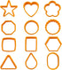 XIPEGPA 12PCS Color Plastic Cookie Cutters, Heart, Star, Triangle for Vegetable and Fruit Cutting