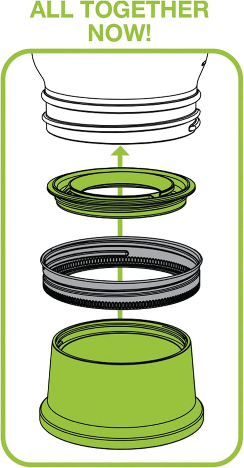 Jarware Green Herb Saver Lid for Wide Mouth Mason Jars