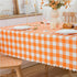 MANGATA CASA 2Pcs Orange Gingham Table Cloth, Waterproof Kitchen & Table Linens, Pumpkin Yellow 60x72in