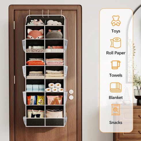 8 16 50lbs 16-24 Closet, Yecaye Tier Over the Door Shoe Organizer of Deep Compartments, Load Shoe Rack for Door