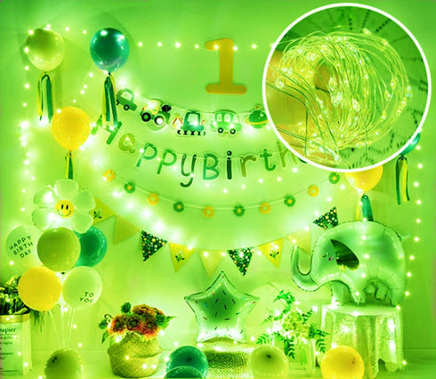 Ranlraka 7Ft 20 Green Battery Operated String Lights, St. Patrick's Day Decoration Waterproof LED Diwali Halloween