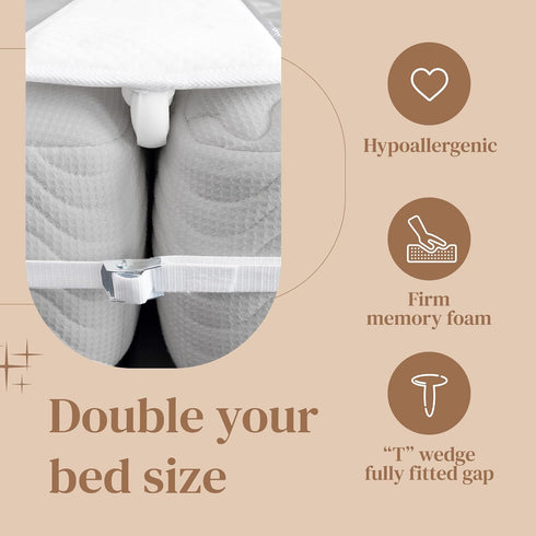 FeelAtHome Twin to King Bed Converter Kit - Bed Bridge - Twin Bed Connector King Maker - Twin & Twin XL Bed Connector