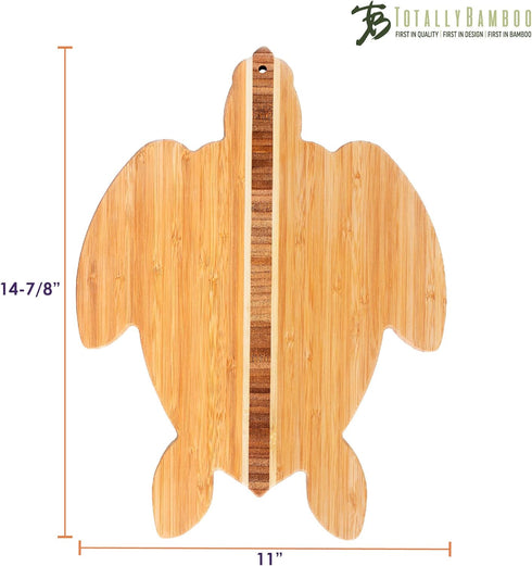 Totally Bamboo Sea Turtle Shaped Cutting Board and Charcuterie Serving Tray, Great for Display