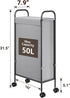 50L 7.9 ELYKEN Slim Laundry Hamper with Lid, Small Rolling Laundry Basket on Wheels, Narrow Dirty Cloth Cart