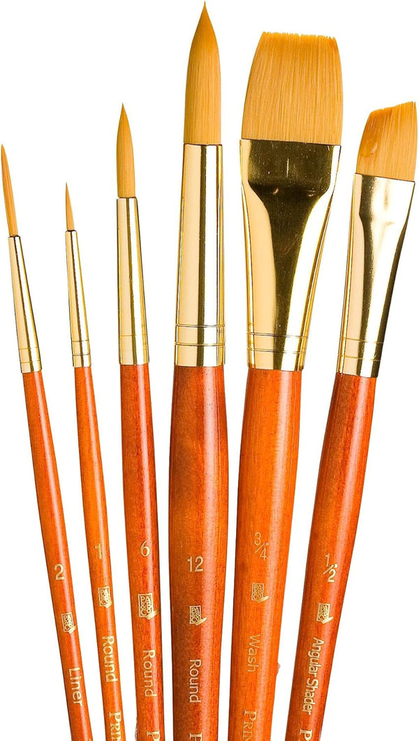 Princeton Art & Brush Synthetic Gold Taklon Brush Set, 6/Pkg