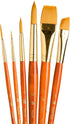 Princeton Art & Brush Synthetic Gold Taklon Brush Set, 6/Pkg