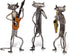 Too-arts A Playing Guitar Cat Metal Sculpture, Iron Statue Handwork Handicrafts, 3 Funny Design