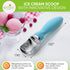Spring Chef Ice Cream Scoop Aqua Sky with Soft Grip Handle, Professional Heavy Duty Sturdy Scooper for Gelato