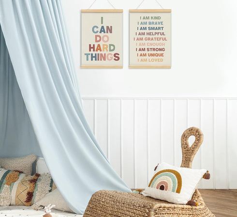 foedor Set 2, 12x16 Inch Positive Affirmations Wall Decor of Nursery Toddler Calming Corner Classroom Reading Corner