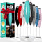 PowerLix Handheld Milk Frother with Stand, Battery Operated Foam Maker Wand for Coffee (Black) (No Stand Aqua)