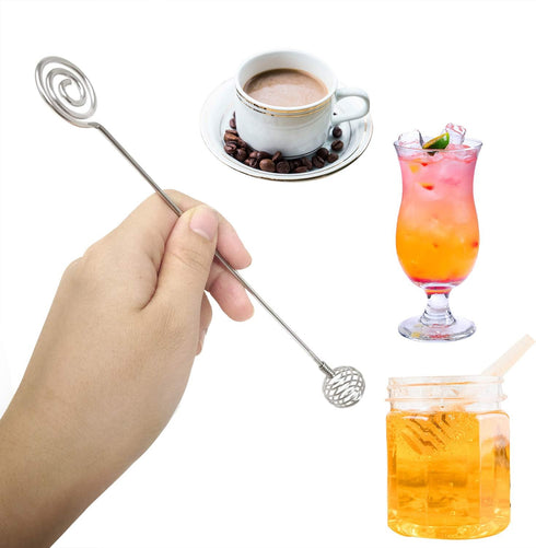 Honbay 4PCS Albumen Stainless Steel Honey Dipper Sticks Honey Spoon Dippers Stir Sticks Mixing Spoon for Honey Melted