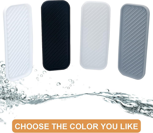 Silicone Organizer Tray, Soap and Sponge Holder for Kitchen Sink, Bathroom - 2 Pack Storage Tray (White)