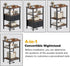 Side Table with Charging Station, Nightstand with Adjustable Fabric Drawer, Bedside Table for Bedrooms, Living Rooms