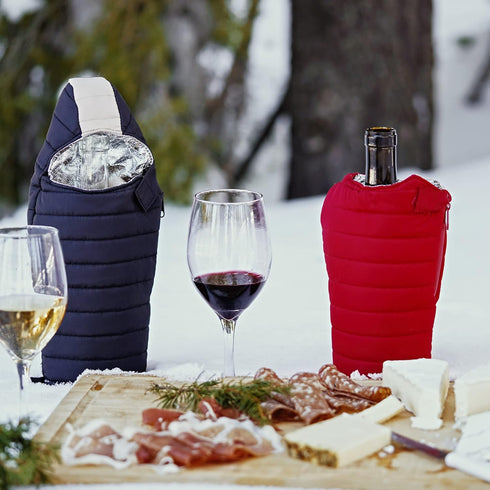 Puffin The Caddy Wine Bag - Insulated Bottle Bag & Wine Chiller, Black & Tan