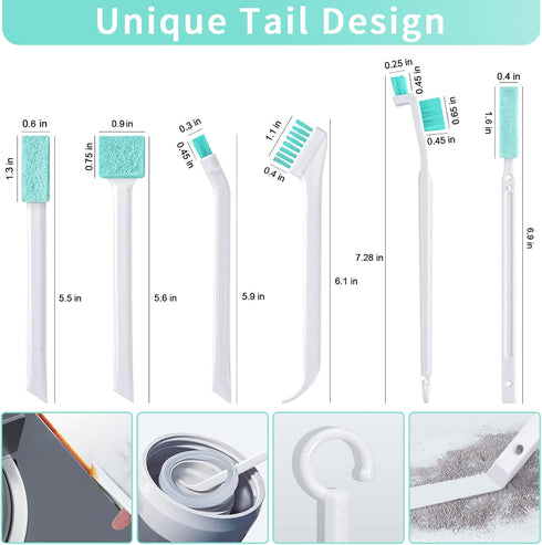 Small Cleaning Brushes Set, 8Pcs Detailed Cleaning Tool for Windows, Doors, Bottles, Car, and More