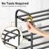 Hleelomi 4-Tier Closet,Living Expandable Shoe Rack for EntrywayAdjustable Metal Shoe Organizer for Room,Dorm,Black