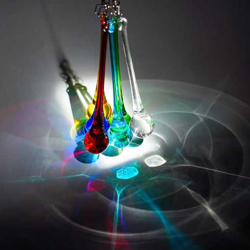6pcs 5.9inch H&D Mix Color Large Crystal Raindrop Chandelier Prisms Hanging Drops Pendants DIY Parts