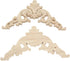 Wood Carved Applique, 4 Pack Decorative Wood Trim, 3.15x3.15inch Unpainted Appliques for Furniture Decor Decal