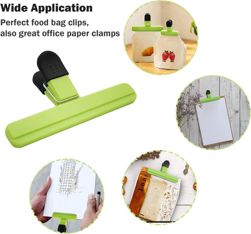 9pcs Chip Bag Clips for Food Storage, Heavy Duty Air Tight Sturdy Plastic Assorted Sizes for Kitchen Snacks
