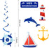 WILLBOND 20 Pieces Nautical Hanging Swirl Cruise Ship Anchor Nautical Sailor Theme Party Decorations for Birthday Baby