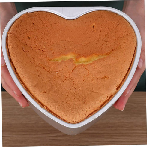 2pcs Heart Shaped Cake Mold Set - Aluminum Alloy Baking Molds for Mousse, Casserole, and Sandwich Loaf Cakes