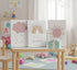 3 Pcs Boho Nursery Canvas Wall Art You Are My Sunshine Pink Sun Rainbow Cloud Painting Pictures Wall Decor Poster Print