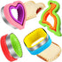 HINZER 4 Pcs Sandwich Cutter and Sealer Set, DIY Cookie Cutters in Heart, Square, Circle, Dinosaur Shapes