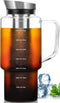 Aquach 68oz Cold Brew Coffee Tea Maker, Glass Pitcher & Stainless Steel