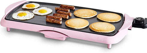 GreenLife 20” Extra Large Electric Skillet, Non-Toxic PFAS & PFOA-Free Ceramic Nonstick, Easy Clean, Pink