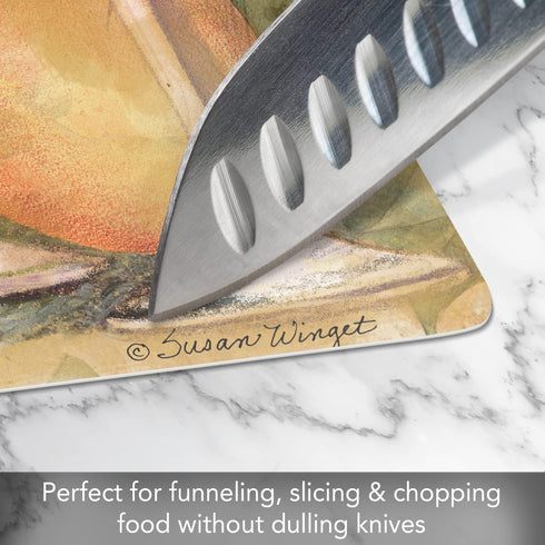 Cut N' Funnel Wine Country Designer Flexible Plastic Cutting Board Mat - Made in the USA, Decorative, Easy to Clean