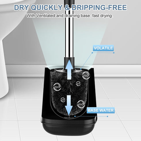 SetSail Toilet Brush and Holder, Automatic Toilet Bowl Brushes for Bathroom, Ventilated Toilet Scrubber