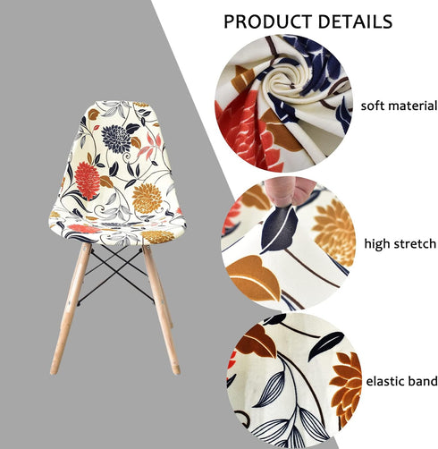 HAOYONG Waterproof Shell Chair Covers,Jacquard Dining Room Chair Slipcover Set of 2 Mid Century Modern Dining Chair Covers Stretchable Slipcovers for Kitchen, Office and Living Room by HAOYONG