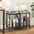 2-Tier 100 Albums, BK05RS01 HOOBRO Small End Table, Record Player Stand Vinyl Record Turntable Stand with Storage up