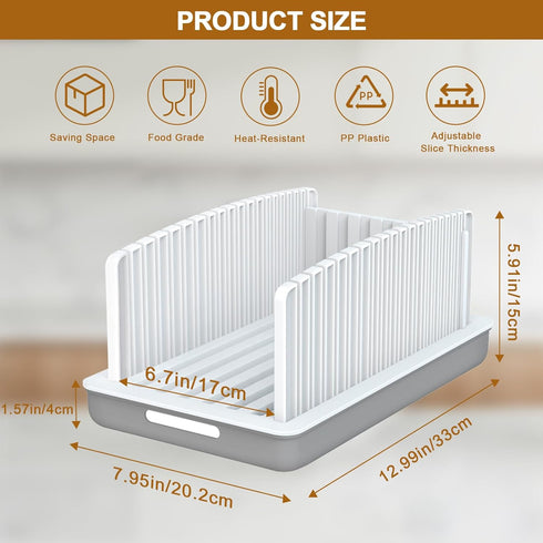 Kiss Core Upgrade Bread Slicer for Homemade Bread, Bread Slicer Guide Adjustable Width and Thickness, Foldable